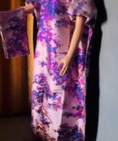 Damask bubu slit gown